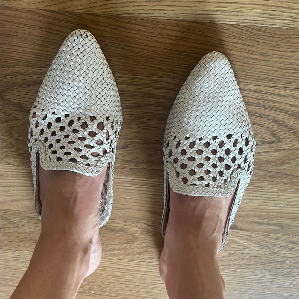Women's Cream Woven Loafers